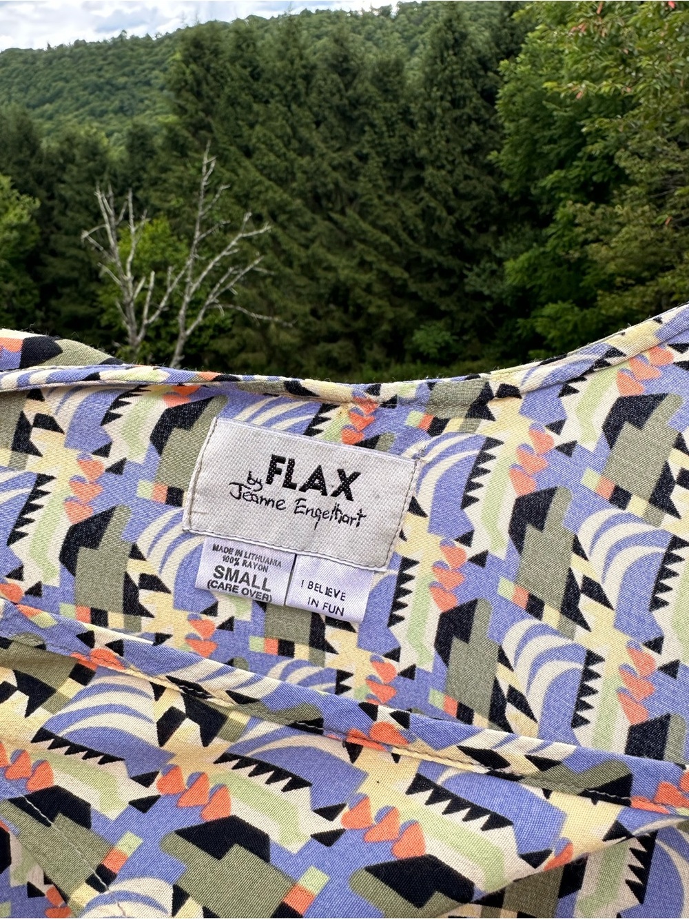 Flax Vintage Multicolor Geometric Scoop-Neck Maxi Dress - Picture 4 of 4